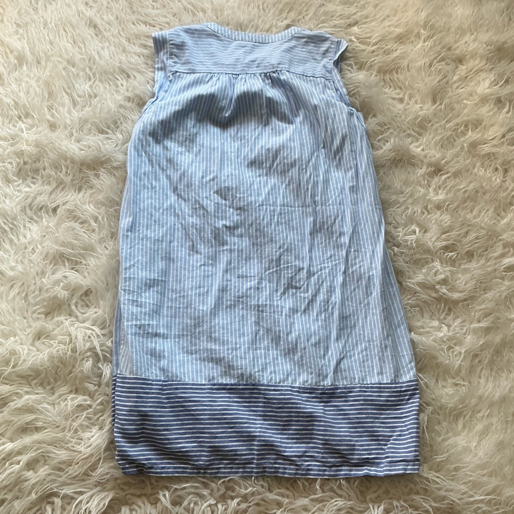 Loft Petite Striped Henley Shift Dress in Rich‎ Blue Lagoon - Picture 5 of 5